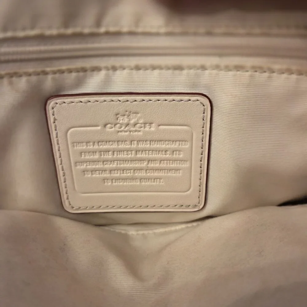 Coach CORA Dome Debossed Leather Mini Off white Bag - Picture 6 of 9